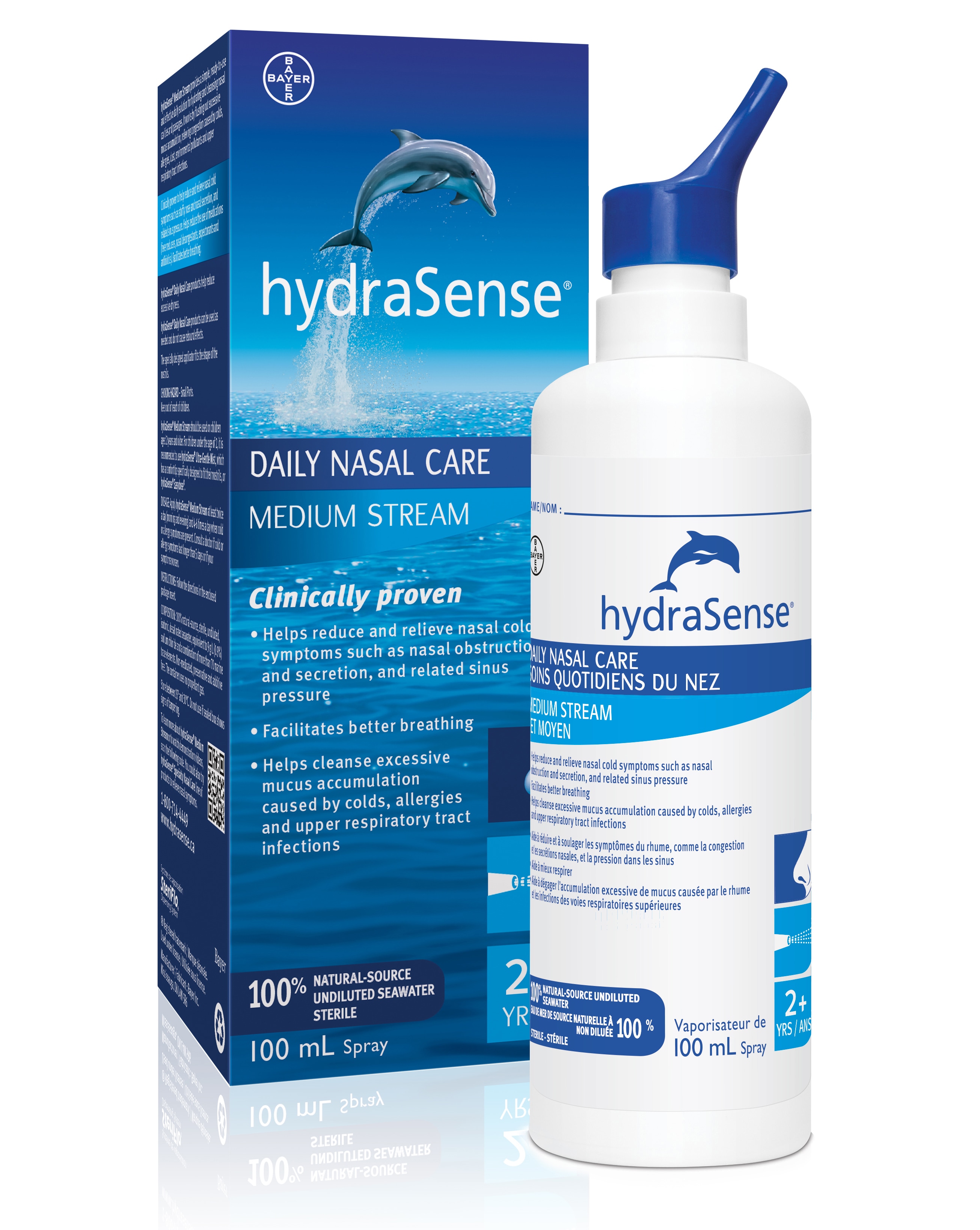 Hydrasense Daily Nasal Care Medium Stream box and bottle 100ml