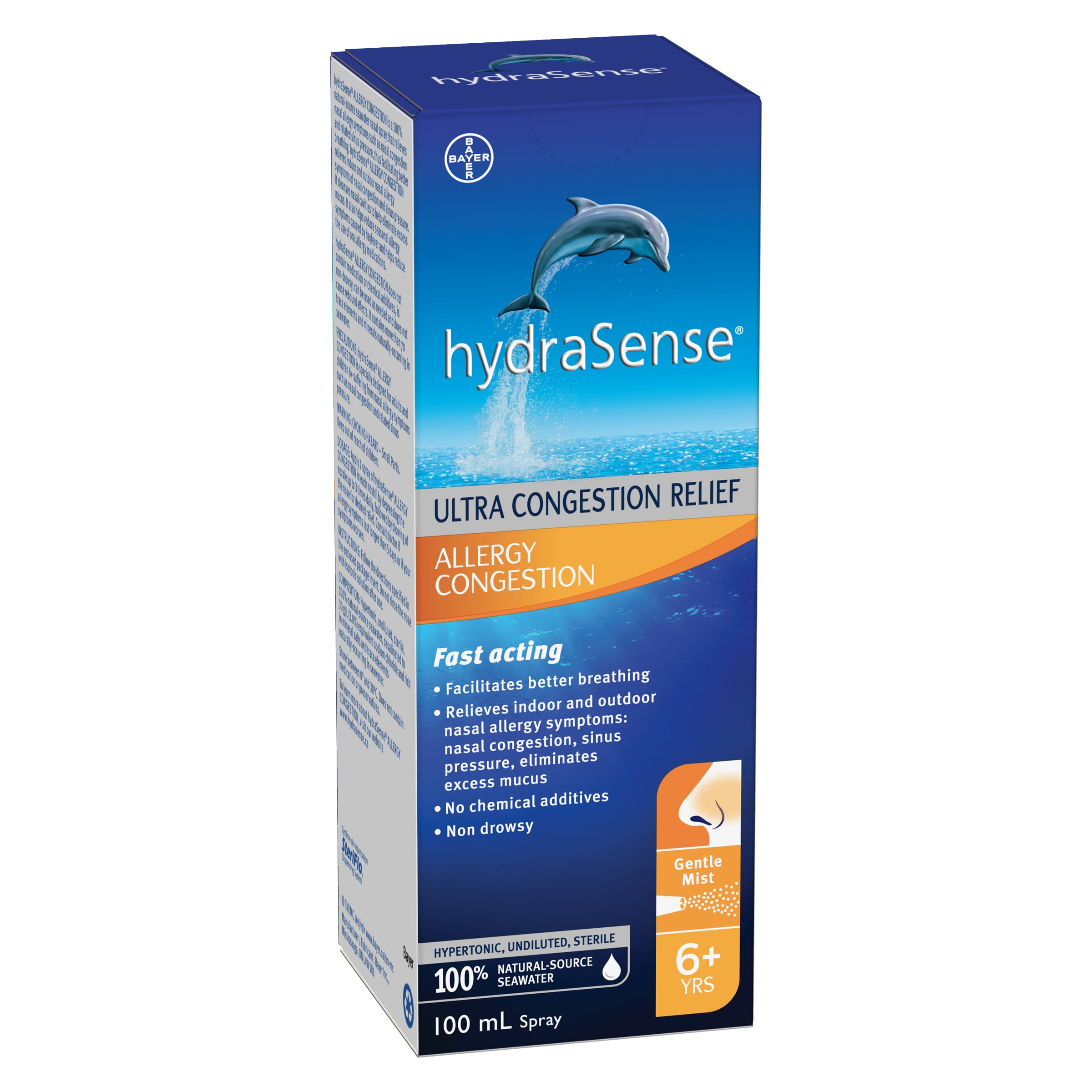 HydraSense Specialty Nasal Care Allergy box and bottle 100ml