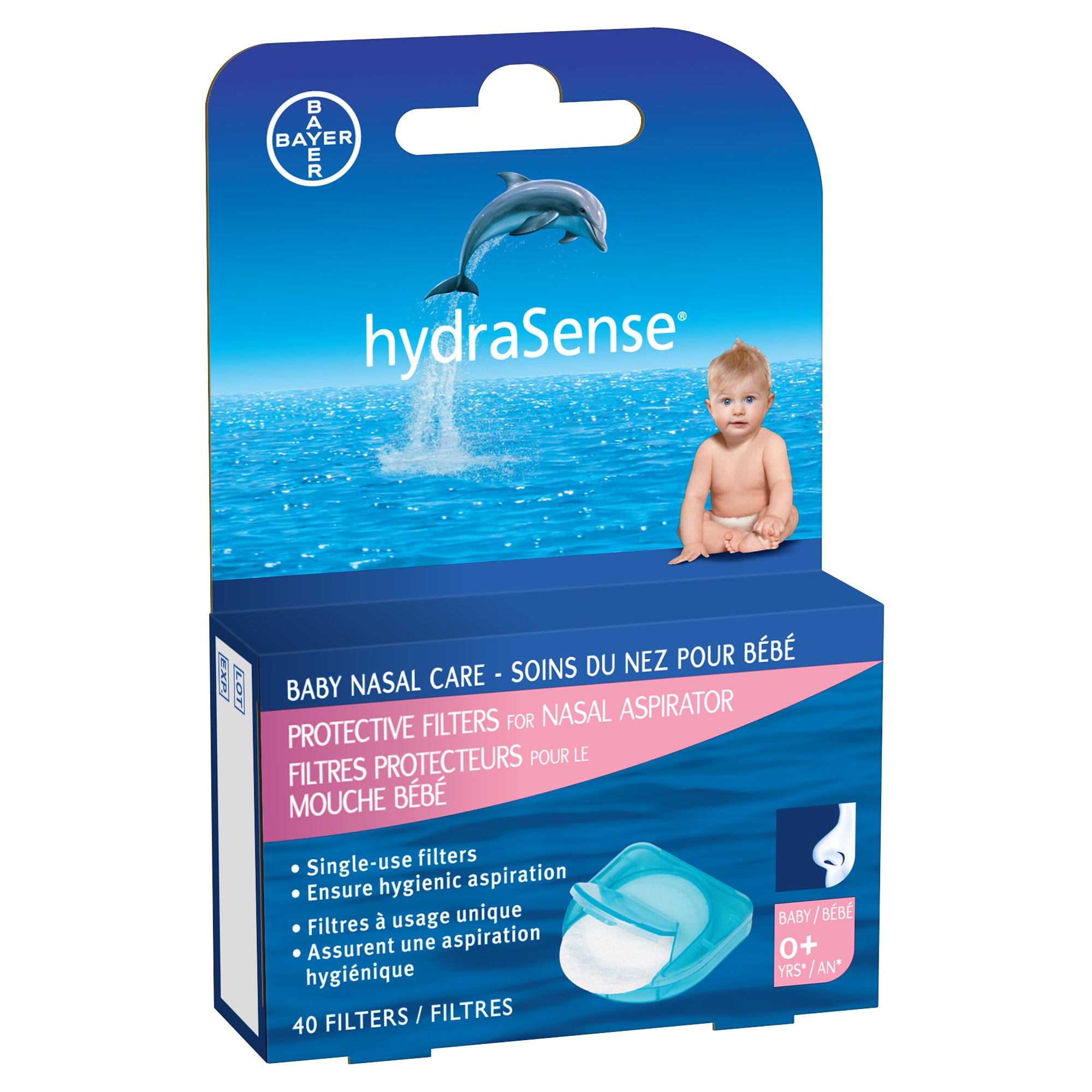 HydraSense Baby Nasal Care Protective Filters for Nasal Aspirator 40 count box