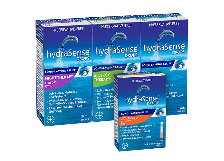 Hydrasense eye care product box collection