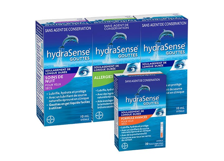 Hydrasense eye care product box collection