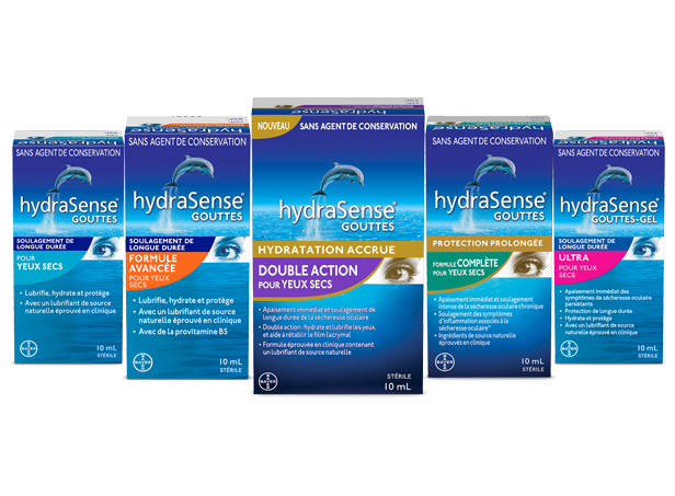 Hydrasense eye care product box collection